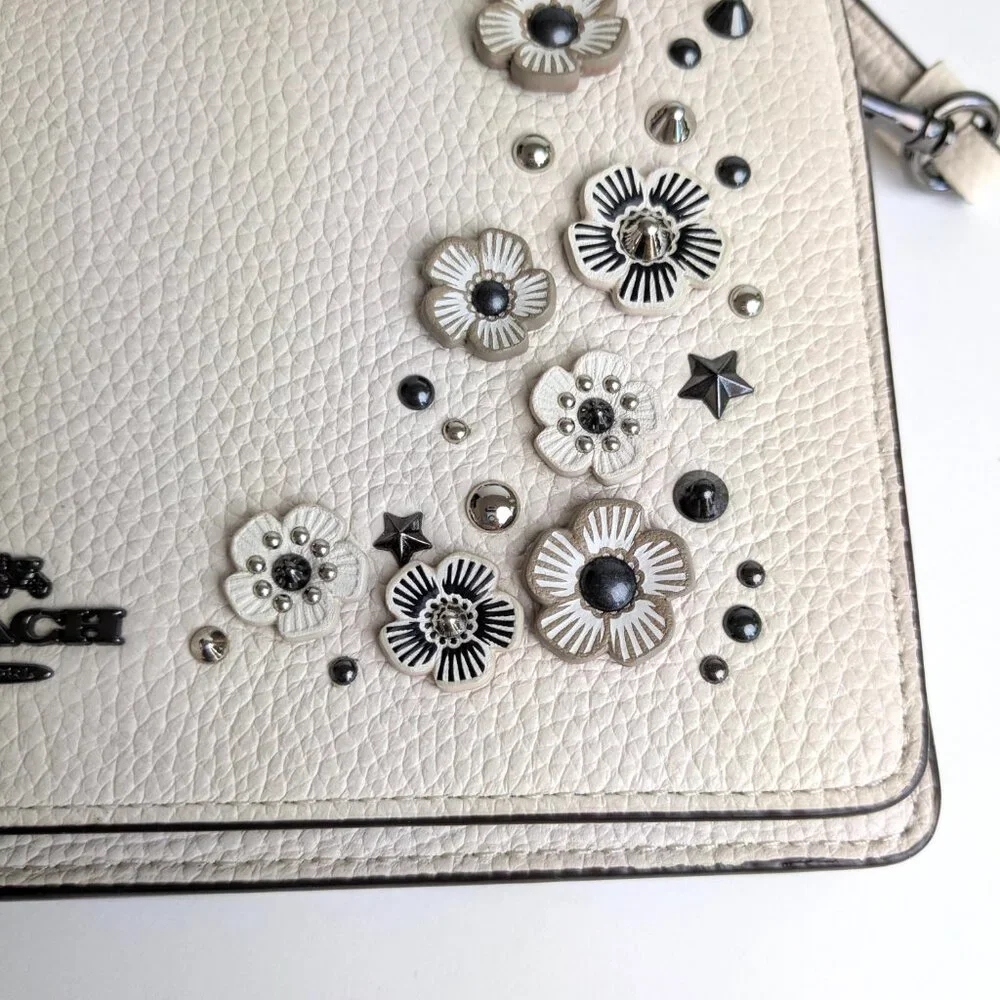 COACH Foldover Crossbody Clutch with Tea Rose